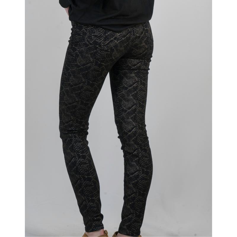 High Rise Reptile Print Skinny Jean