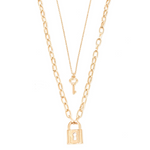 Lock & Key Layered Necklace - Shop with Leila