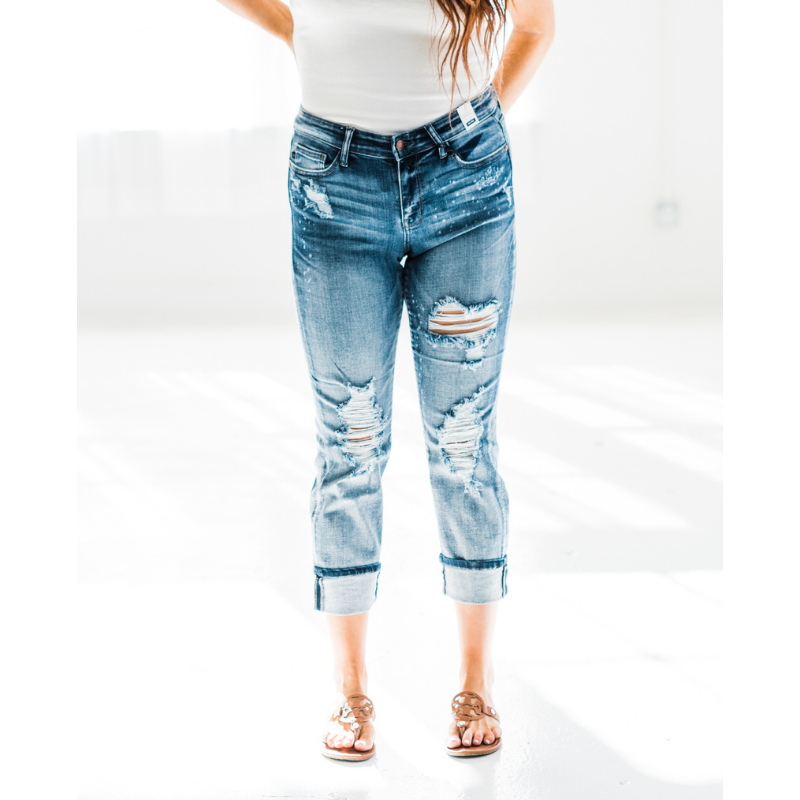 Destroyed Judy Blue Boyfriend Jeans