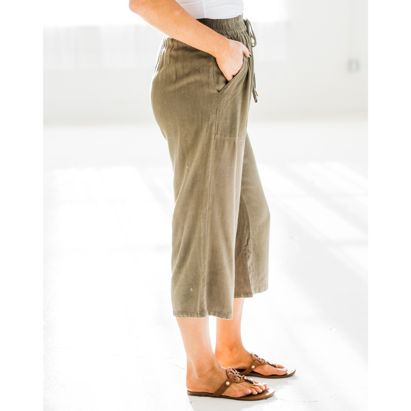 Hepburn Linen Cropped Pants