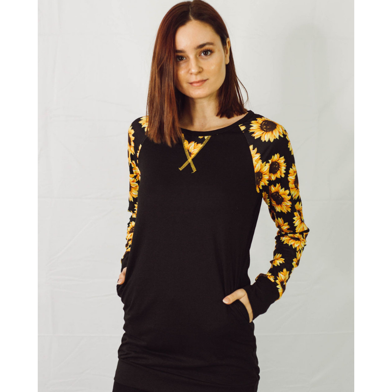 Sweet Sunflower Long Sleeve Raglan Tee