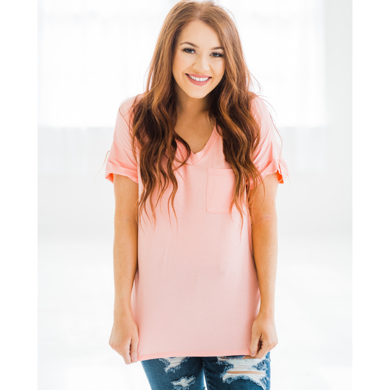 Easy Breezy Boyfriend Tee in Coral