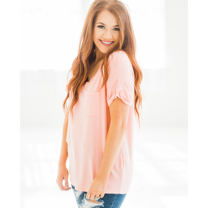 Easy Breezy Boyfriend Tee in Coral