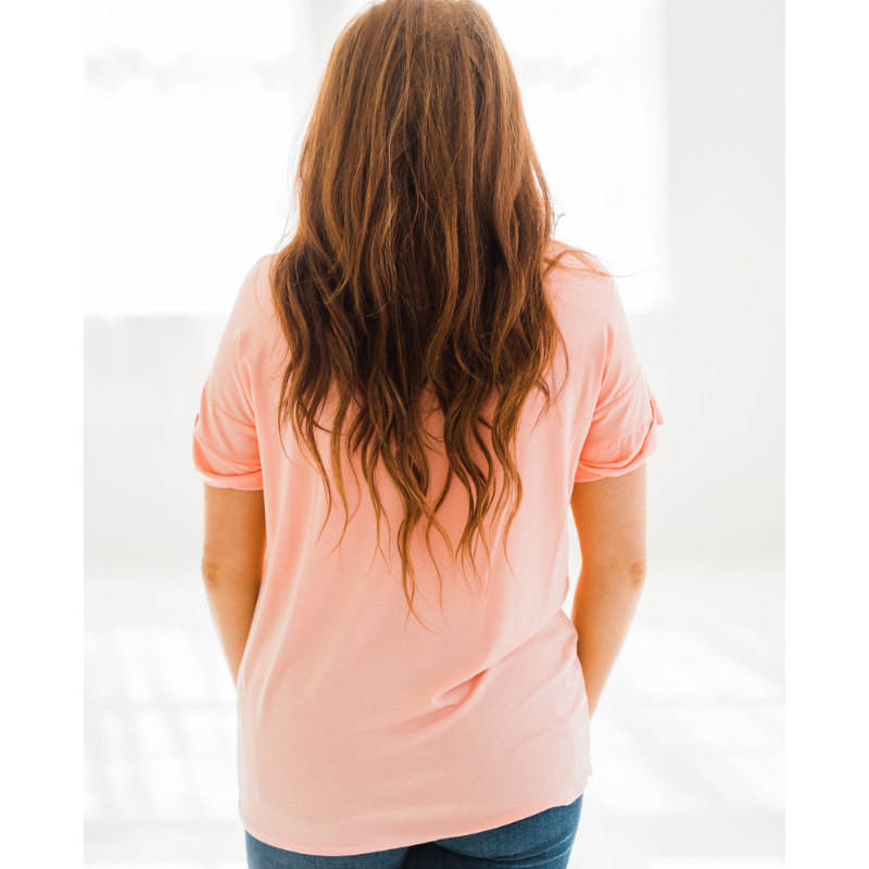 Easy Breezy Boyfriend Tee in Coral