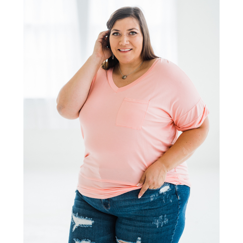 Easy Breezy Boyfriend Tee in Coral