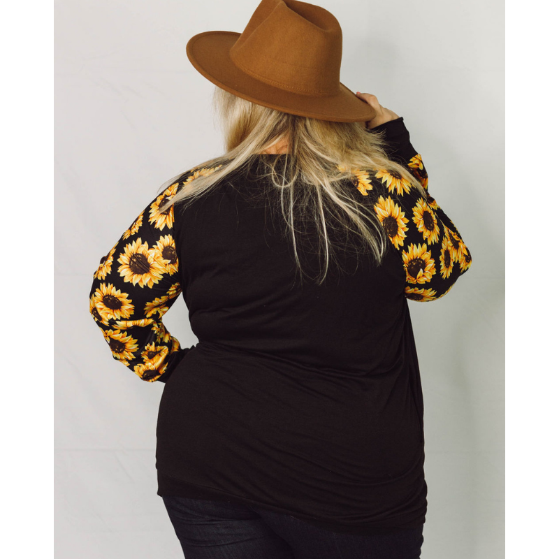 Sweet Sunflower Long Sleeve Raglan Tee