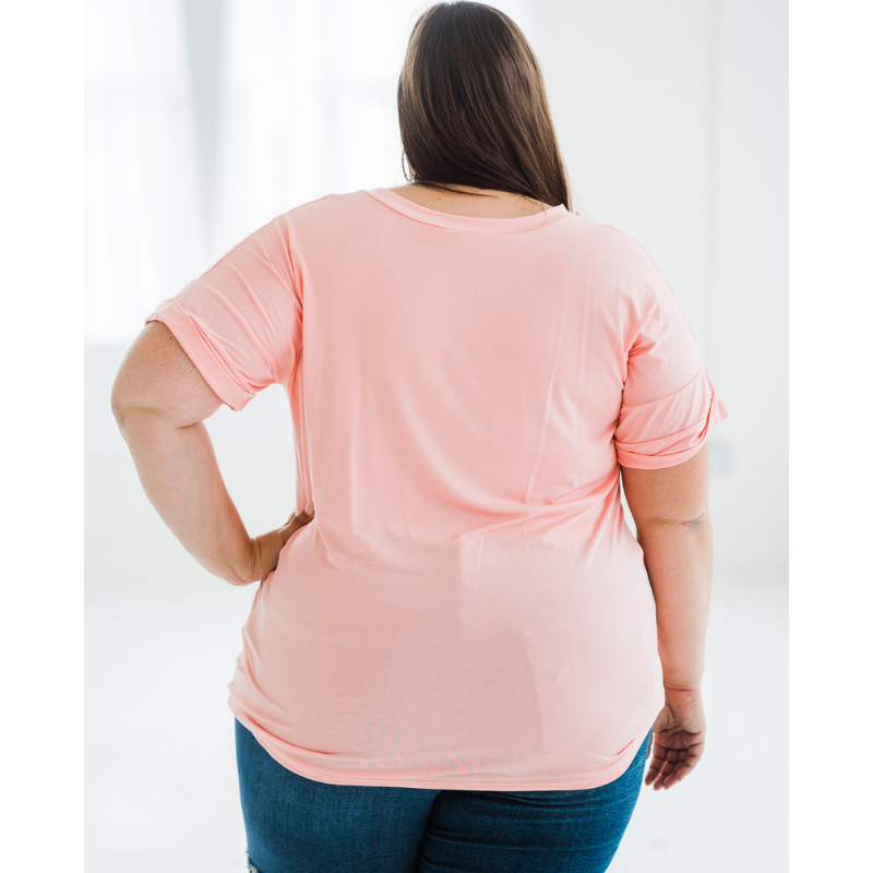 Easy Breezy Boyfriend Tee in Coral