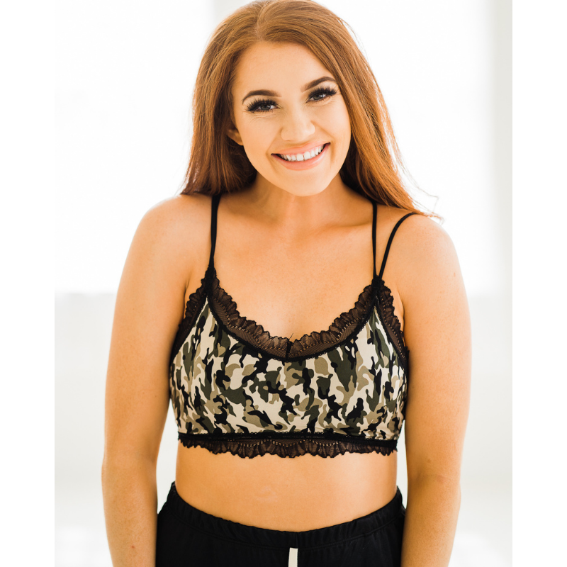 Not So Racey Lacey Bralette - Camo