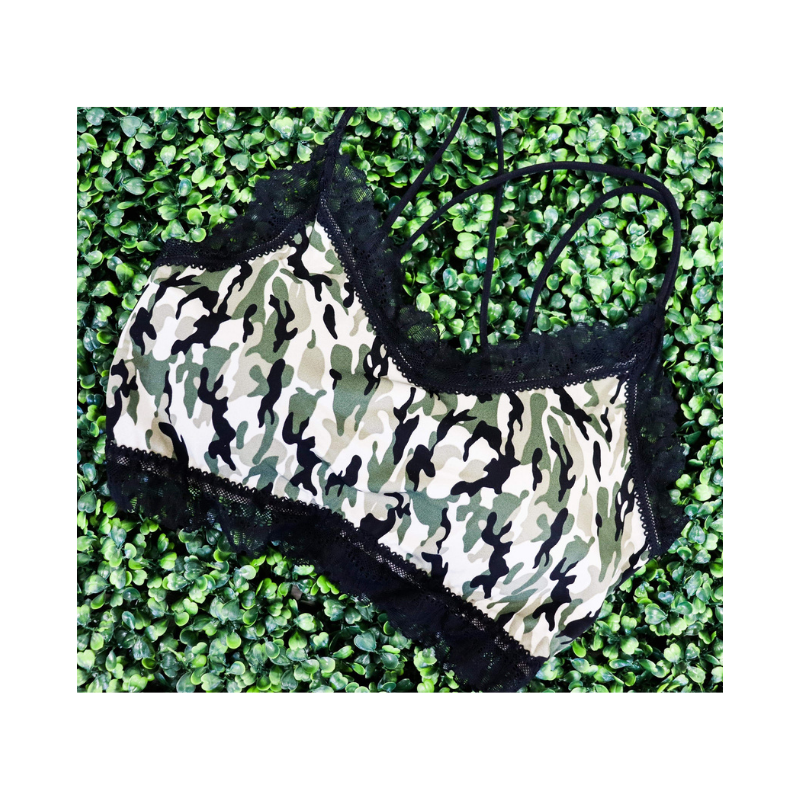 Not So Racey Lacey Bralette - Camo