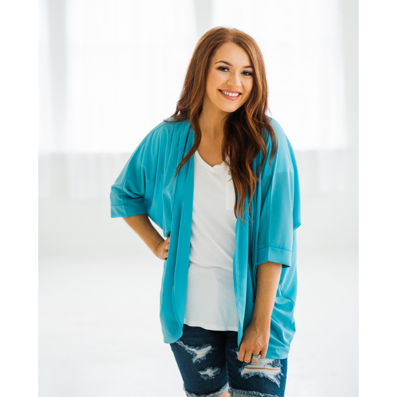 Turquoise Waters Chiffon Cardigan