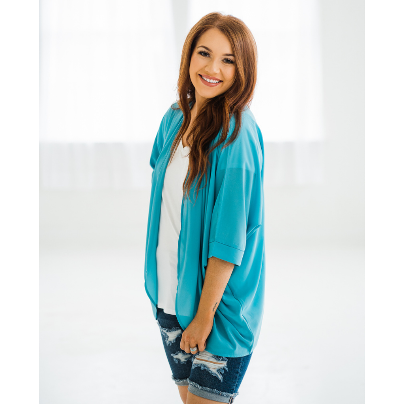 Turquoise Waters Chiffon Cardigan