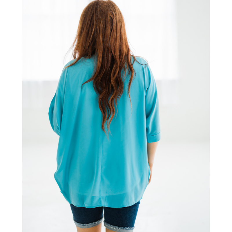 Turquoise Waters Chiffon Cardigan