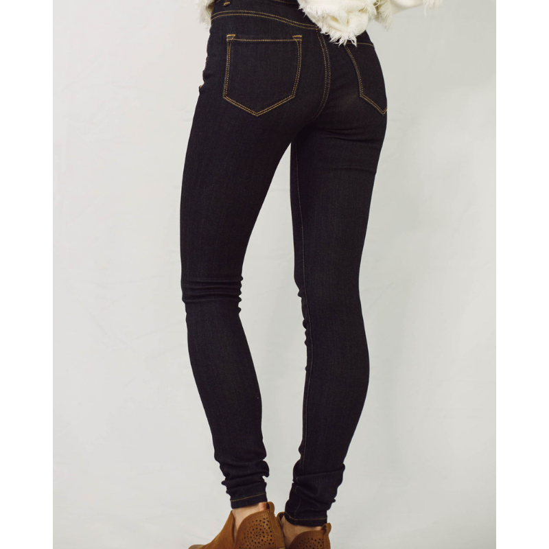 Classic Skinny High Rise Jeans - Dark Wash - Shop with Leila