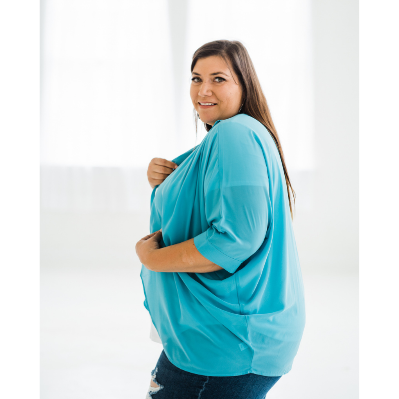 Turquoise Waters Chiffon Cardigan