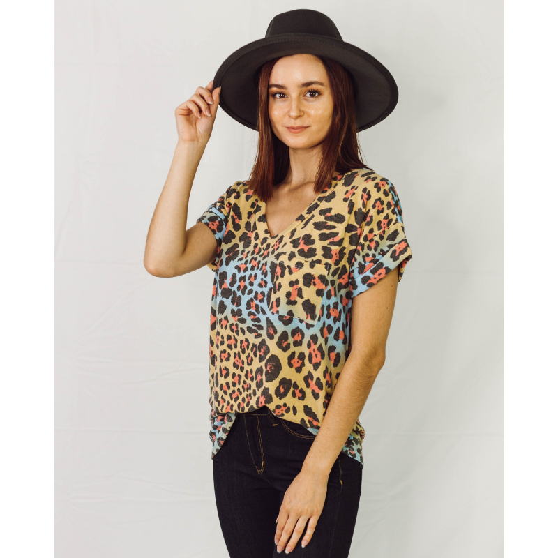 Ooh La La Cheetah Short Sleeve Top - Shop with Leila