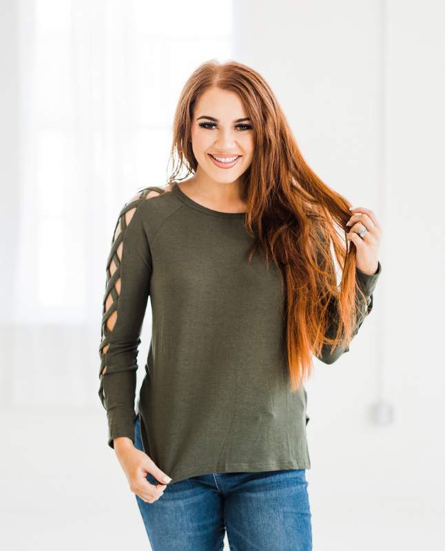 Olive Everything About Fall Top