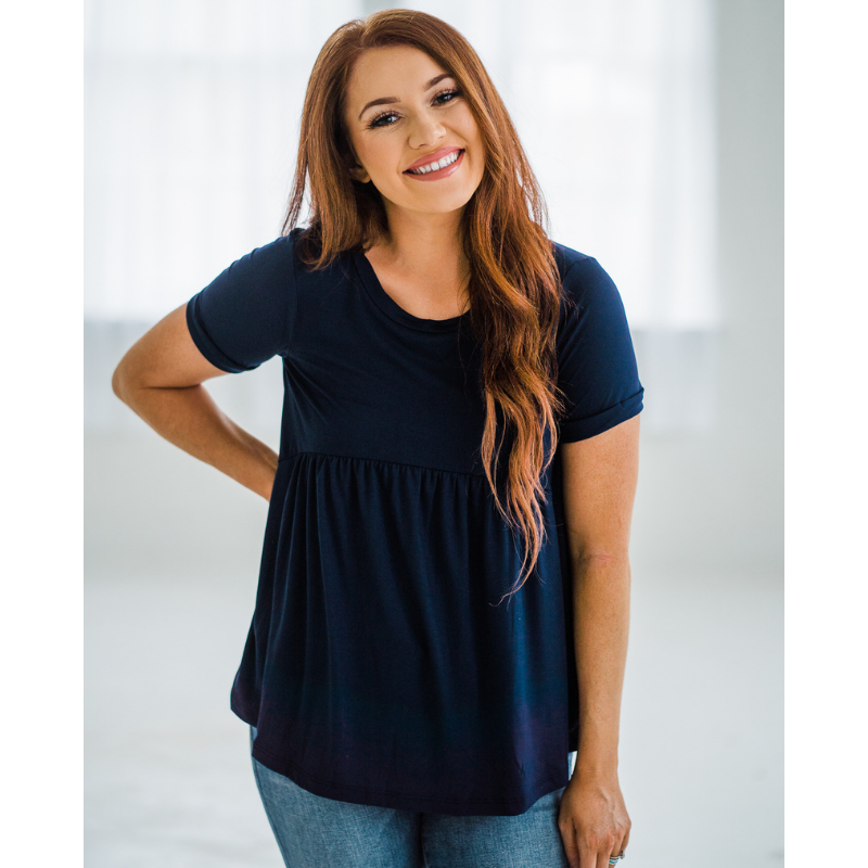 In the Navy BabyDoll Tee - Shop with Leila