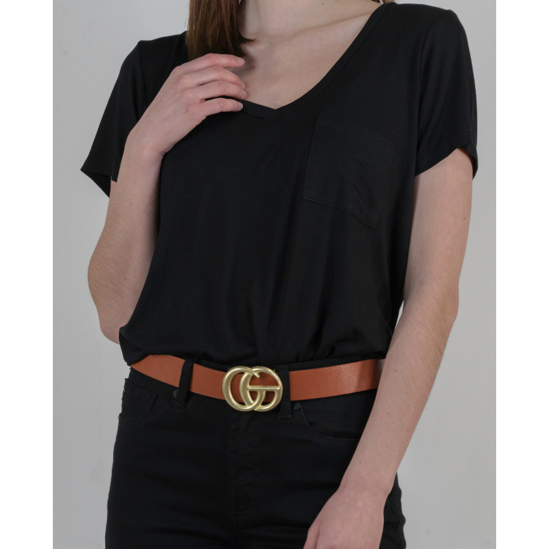 Double G Camel Belt - Shop with Leila