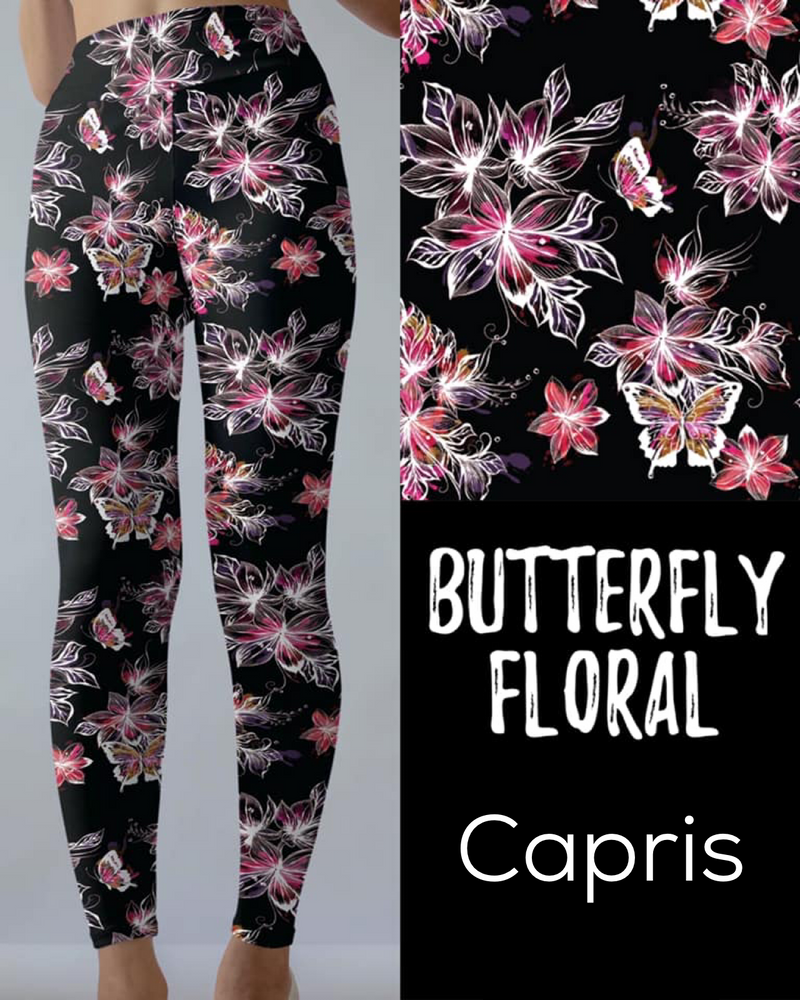 Butterfly Floral Legging Capris