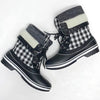 Black & White Buffalo Plaid Duck Boots